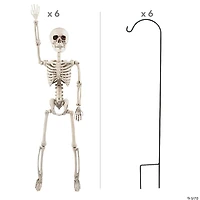 Posable Skeletons & Shepherd’s Hook Halloween Decorating Kit - 12 Pc.