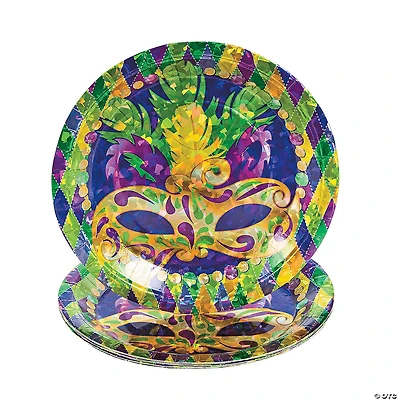 Prismatic Mardi Gras Dinner Plates - 8 Ct.