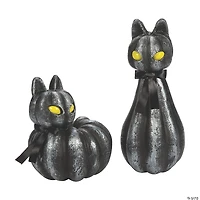 Pumpkin Black Cat Light-Up Halloween Decorations