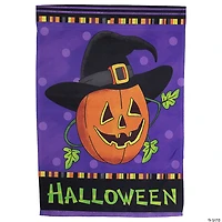 Pumpkin in a Witch Hat Outdoor Garden Flag 12.5" x 18"