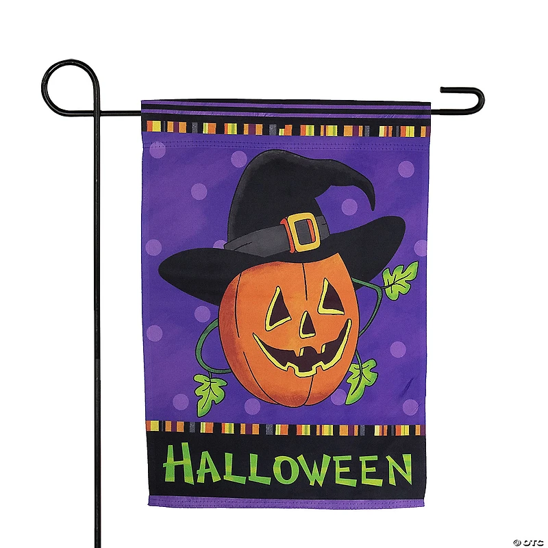 Pumpkin in a Witch Hat Outdoor Garden Flag 12.5" x 18"