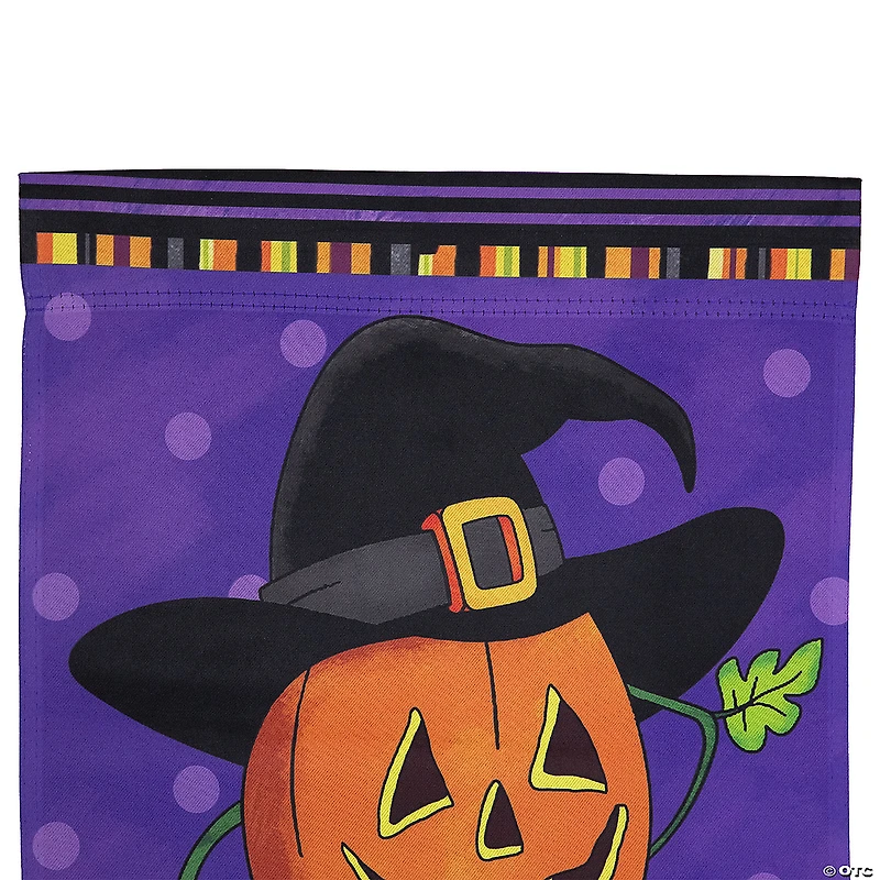 Pumpkin in a Witch Hat Outdoor Garden Flag 12.5" x 18"