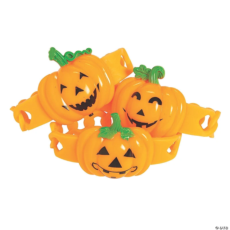 Pumpkin Light-Up Bracelets - 12 Pc.