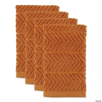Pumpkin Spice Chevron Luxury Barmop (Set Of 4)