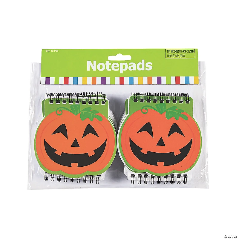 Pumpkin Spiral Notepads - 12 Pc.