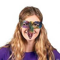 Rainbow Long-Nose Masquerade Masks - 6 Pc.