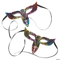 Rainbow Long-Nose Masquerade Masks - 6 Pc.