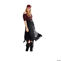 Red and Black Pirate Woman Adult Halloween Costume - Small