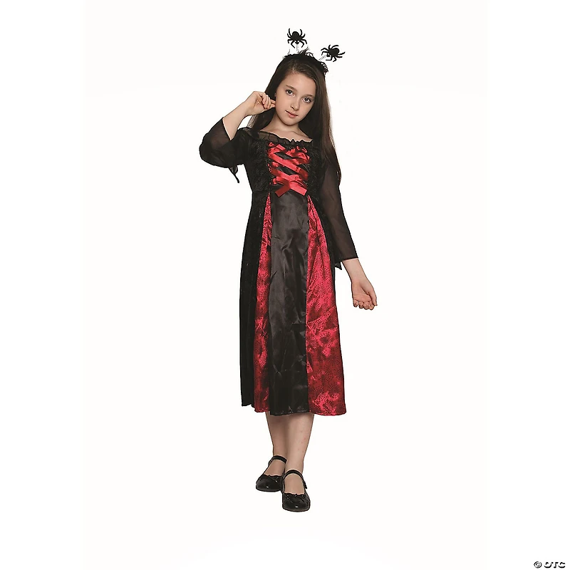 Red and Black Spider Princess Girl Child Halloween Costume - Medium