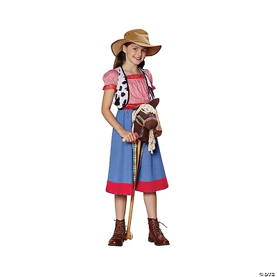 Red and Blue Checkered Cowgirl Child Halloween Costume - Large