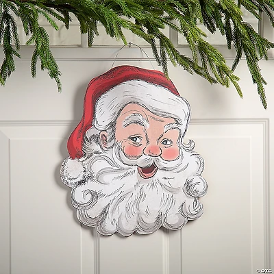 Retro Vintage 1950s-Style Santa Door Sign
