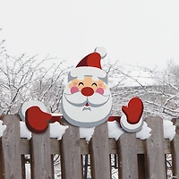 Santa Fence Peeker Christmas Decoration