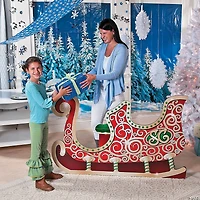 Santa's Sleigh Cardboard Stand-Up