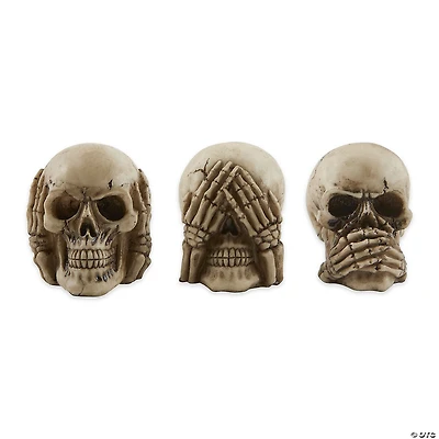 See, Hear, Or Speak No Evil Skulls (Set Of 3) 1.75X2.62X2"