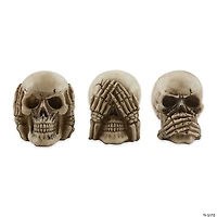 See, Hear, Or Speak No Evil Skulls (Set Of 3) 1.75X2.62X2"