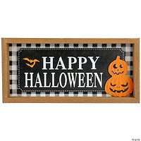 Set of 2 Happy Halloween Wooden Shadow Box Plaques