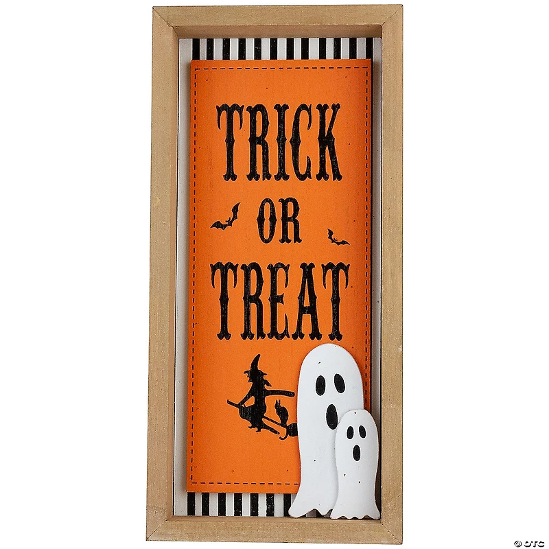 Set of 2 Happy Halloween Wooden Shadow Box Plaques