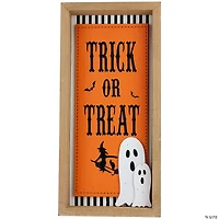 Set of 2 Happy Halloween Wooden Shadow Box Plaques