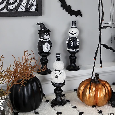Set of 3 Halloween Candlestick Decorations 8.25"