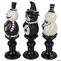 Set of 3 Halloween Candlestick Decorations 8.25"