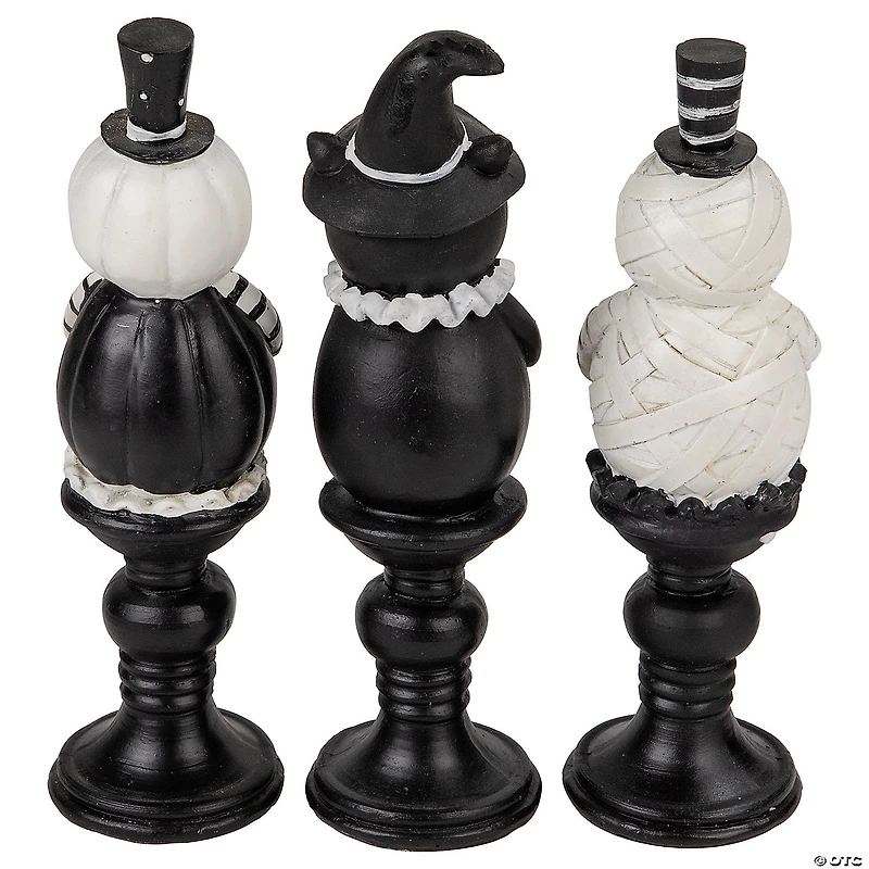 Set of 3 Halloween Candlestick Decorations 8.25"