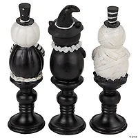 Set of 3 Halloween Candlestick Decorations 8.25"