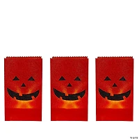 Set of 3 Jack-O-Lantern Halloween Luminary Pathway Markers - 5ft Black Wire