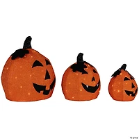 Set of 3 LED Lighted Jack O' Lantern Outdoor Halloween Decorations