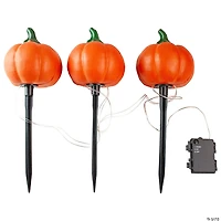 Set of 3 Lighted Jack-o-Lantern Halloween Pathway Markers