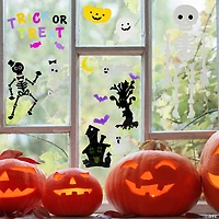Set of 4 Double Sided Halloween Gel Window Clings