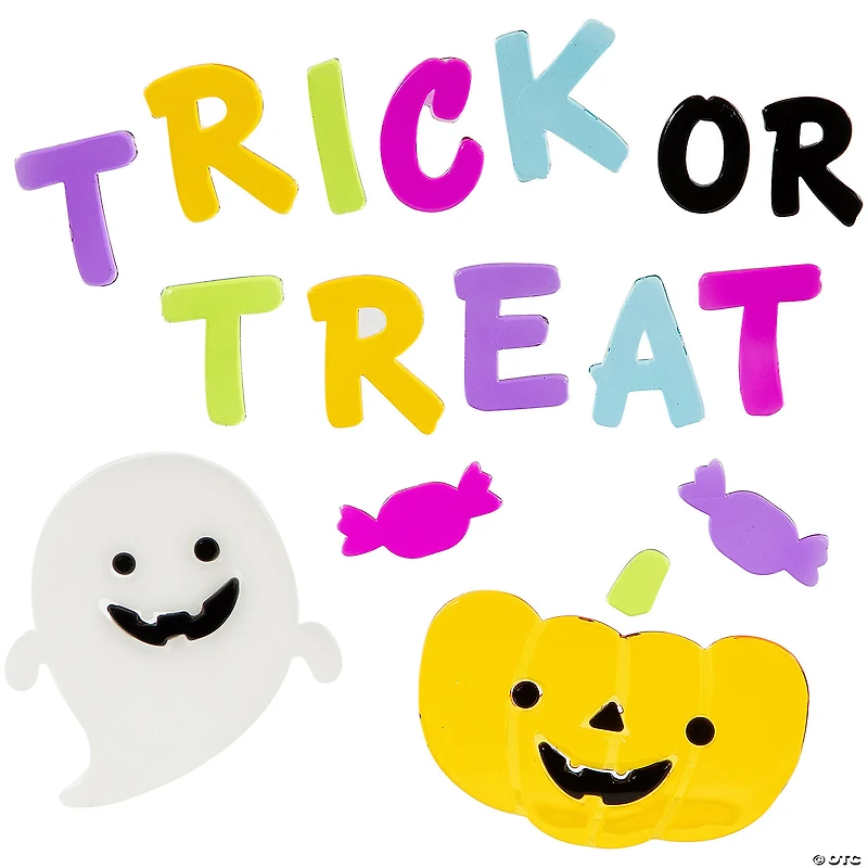 Set of 4 Double Sided Halloween Gel Window Clings