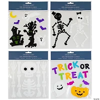Set of 4 Double Sided Halloween Gel Window Clings