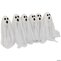 Set of 6 LED Lighted White Ghost Halloween Outdoor Pathway Markers 30"