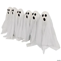 Set of 6 LED Lighted White Ghost Halloween Outdoor Pathway Markers 30"