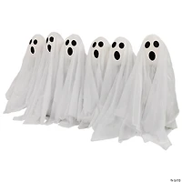 Set of 6 LED Lighted White Ghost Halloween Outdoor Pathway Markers 30"