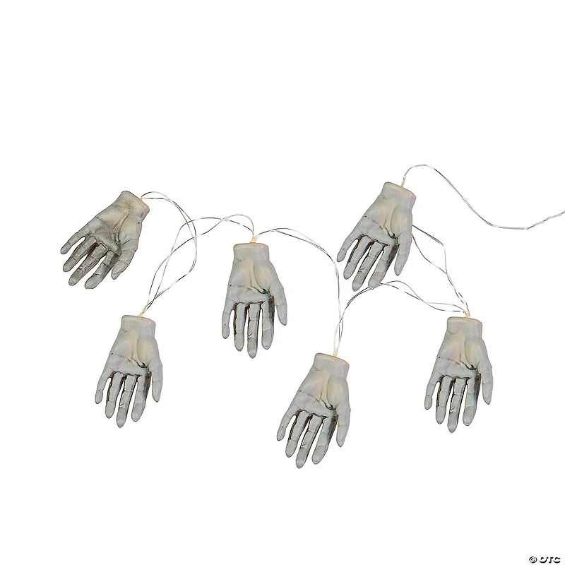 Set of 6 Skeleton Hands Halloween Light Set