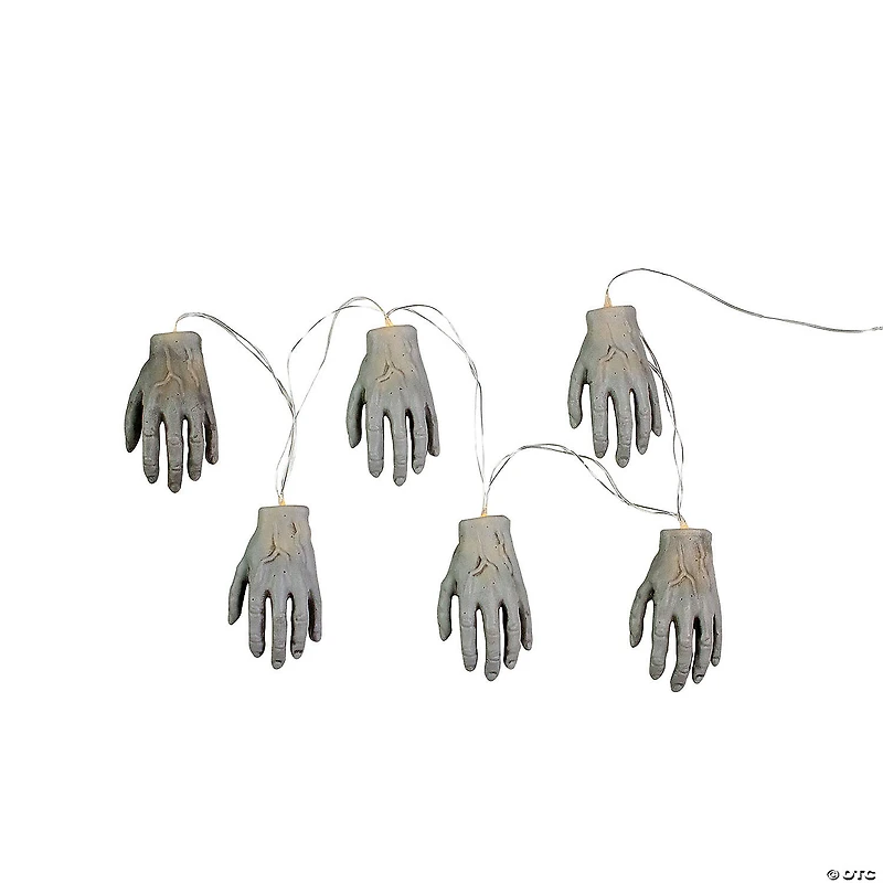 Set of 6 Skeleton Hands Halloween Light Set