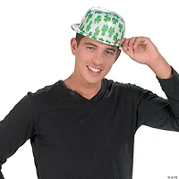 Shamrock Print Derby Hats - 12 Pc.
