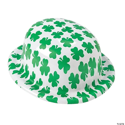 Shamrock Print Derby Hats - 12 Pc.