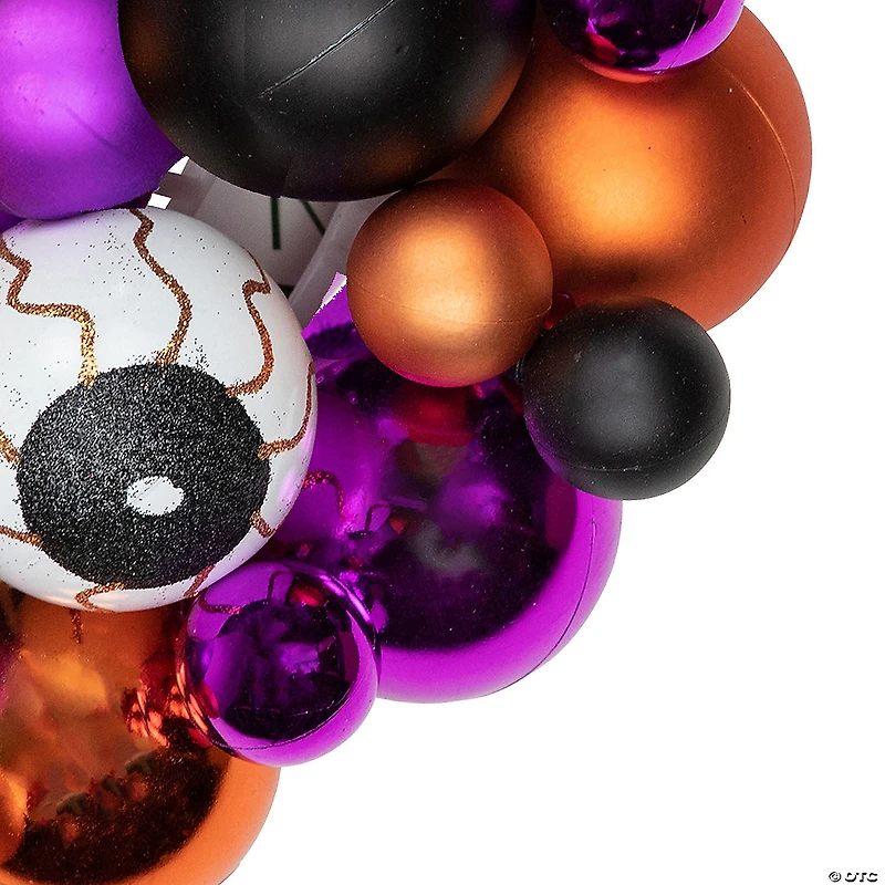 Shatterproof Ball Ornament Halloween Wreath - 13-Inch  Unlit