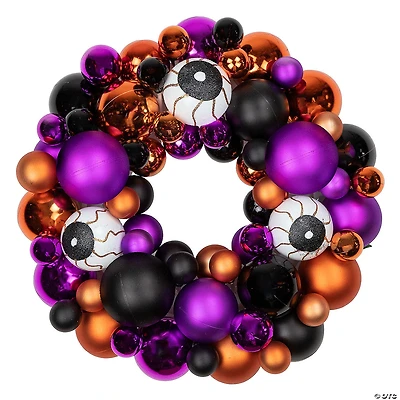 Shatterproof Ball Ornament Halloween Wreath - 13-Inch  Unlit