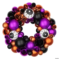 Shatterproof Ball Ornament Halloween Wreath - 13-Inch  Unlit