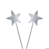Silver Glittery Star Wands- 12 Pc.