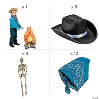 Skeleton Cowboy Bonfire Halloween Decorating Kit - 19 Pc.