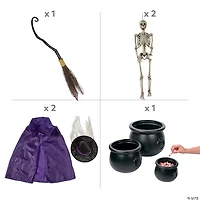 Skeleton Witches with Cauldrons Halloween Decorating Kit - 6 Pc.