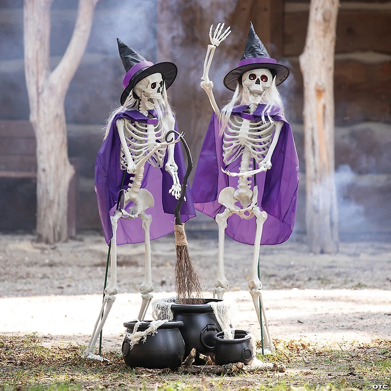 Skeleton Witches with Cauldrons Halloween Decorating Kit - 6 Pc.