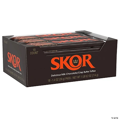 Skor Bar Full Size Candy Bar, 1.4 oz, 18 Count