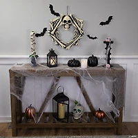 Skull Head and Bones Halloween Wreath - 18"  Unlit