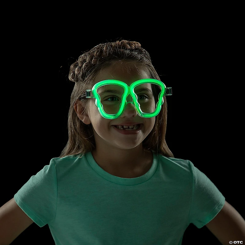 Skull-Shaped Glow Glasses - 12 Pc.