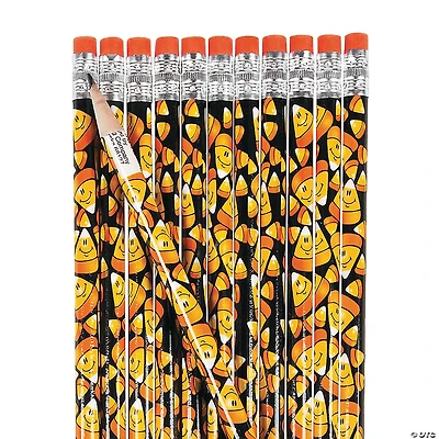 Smile Face Candy Corn Pencils - 24 Pc.